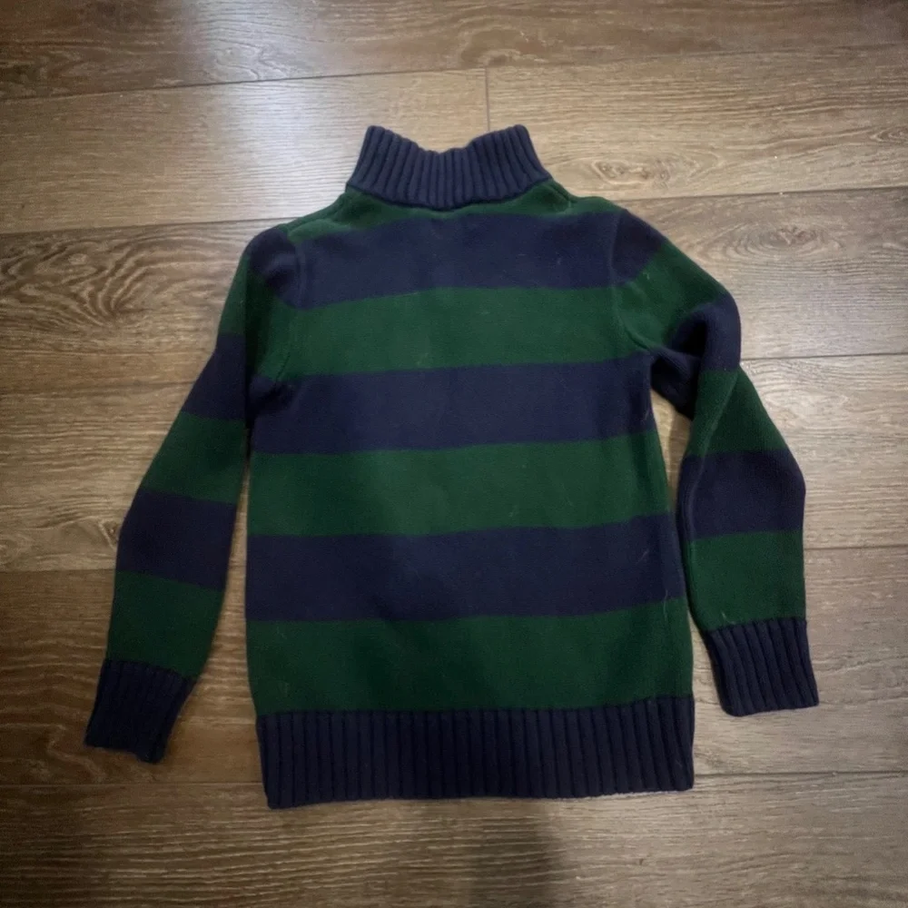 Polo Ralph Lauren Boy's Quarter Zip Striped Sweater, Blue/Green Stripes, 10-12 - Picture 9 of 9